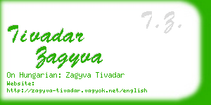 tivadar zagyva business card